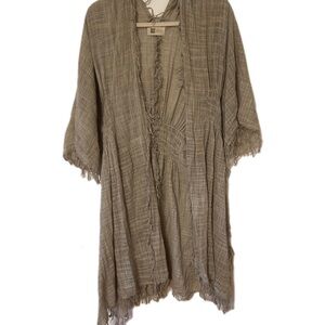 Look by M Linen Grey Shawl